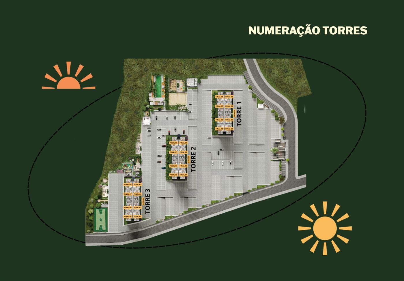 Mapa das 3 torres do Manai Bosque