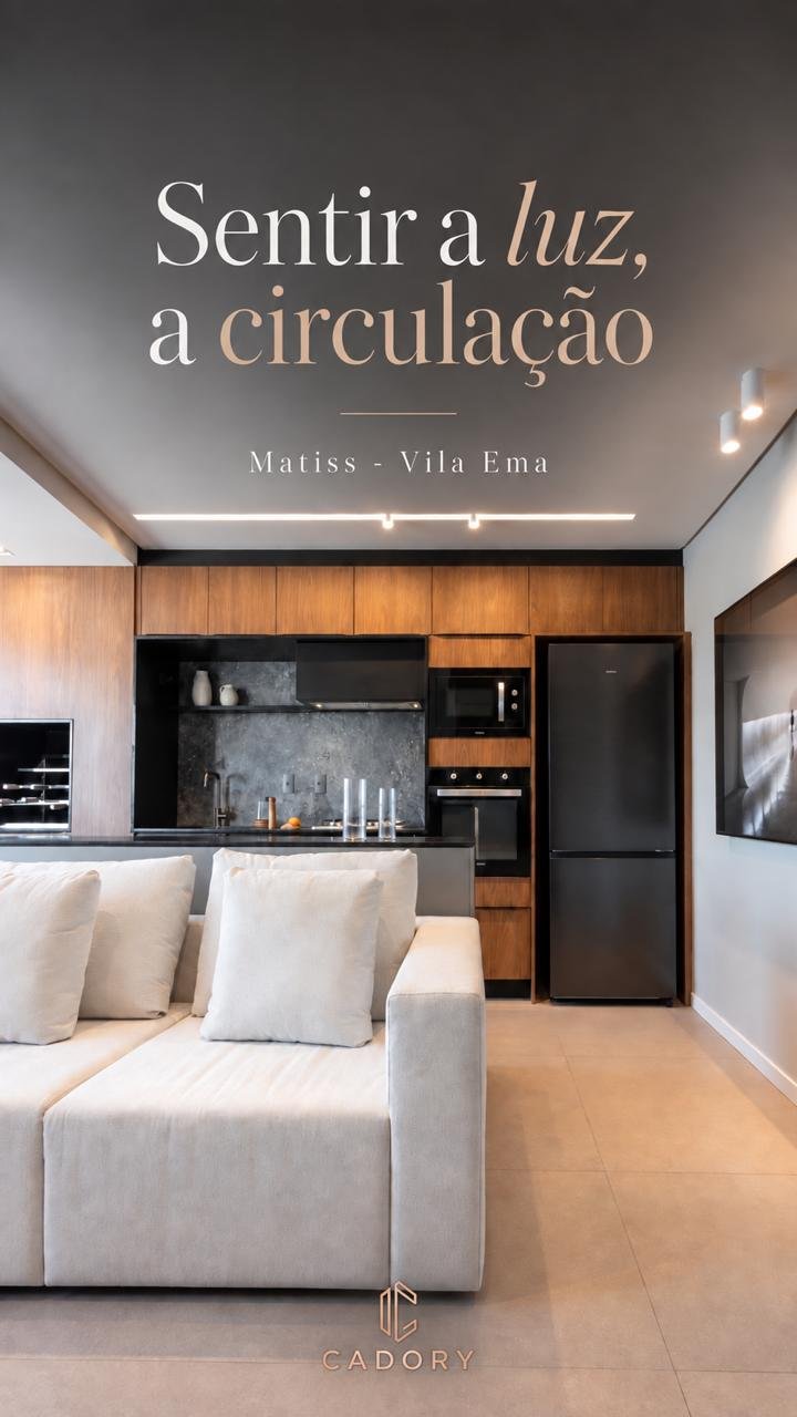 Circulação e luz natural do apartamento decorado